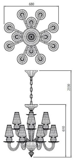 Redo IID C12 51 - Luster na reťazi IDILLIO 12xG9/48W/230V