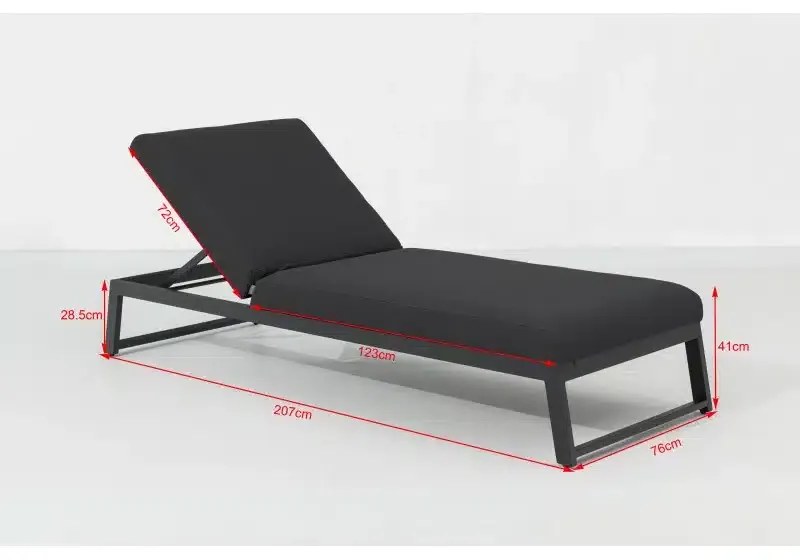 MELIA LIKA-TEX® antracit - luxusné záhradné ležadlo