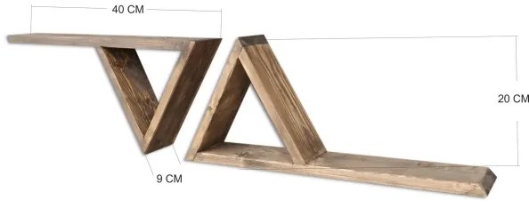 SADA 2x Nástenná polica smrek