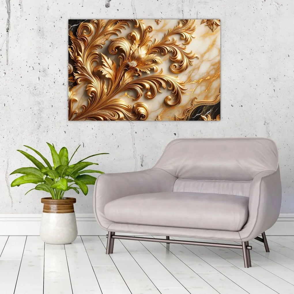 Obraz - Mramor so zlatom (90x60 cm)