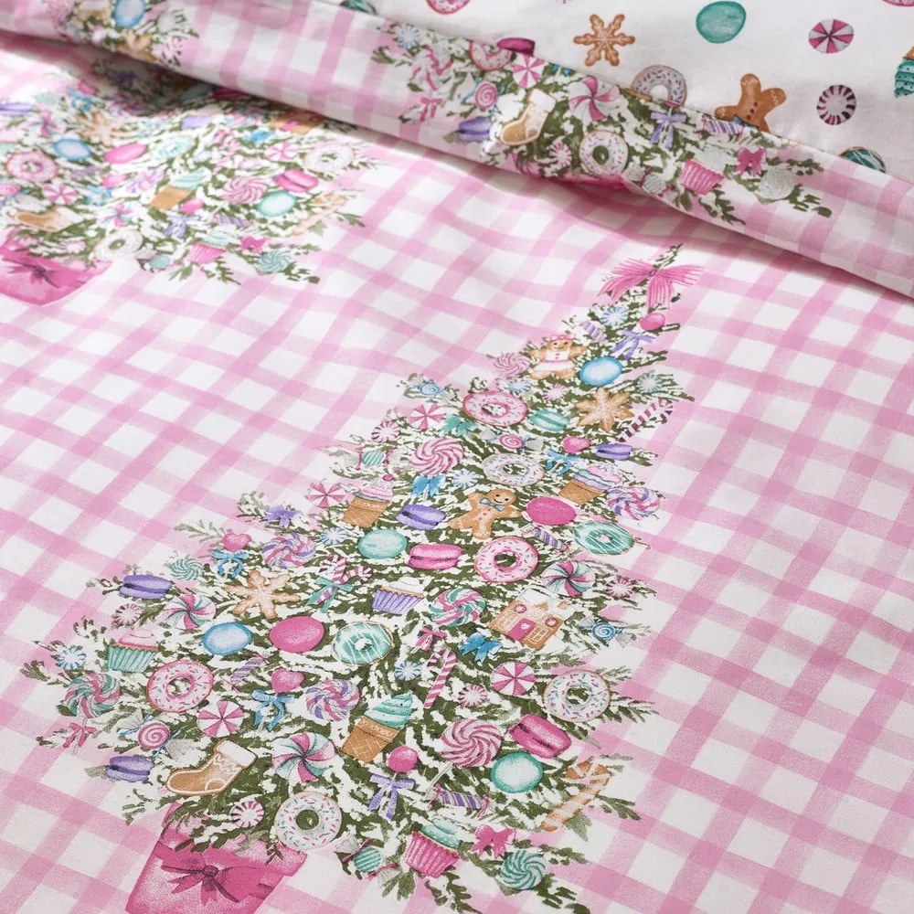 Ružové obliečky na dvojlôžko/predĺžené 230x220 cm Sweets and Treats – Catherine Lansfield