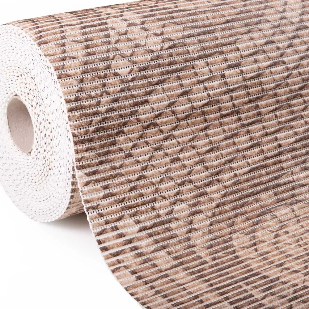 Kúpeľňová penová rohož / predložka PRO-003 Hnedá mozaika - metráž šírka 65 cm