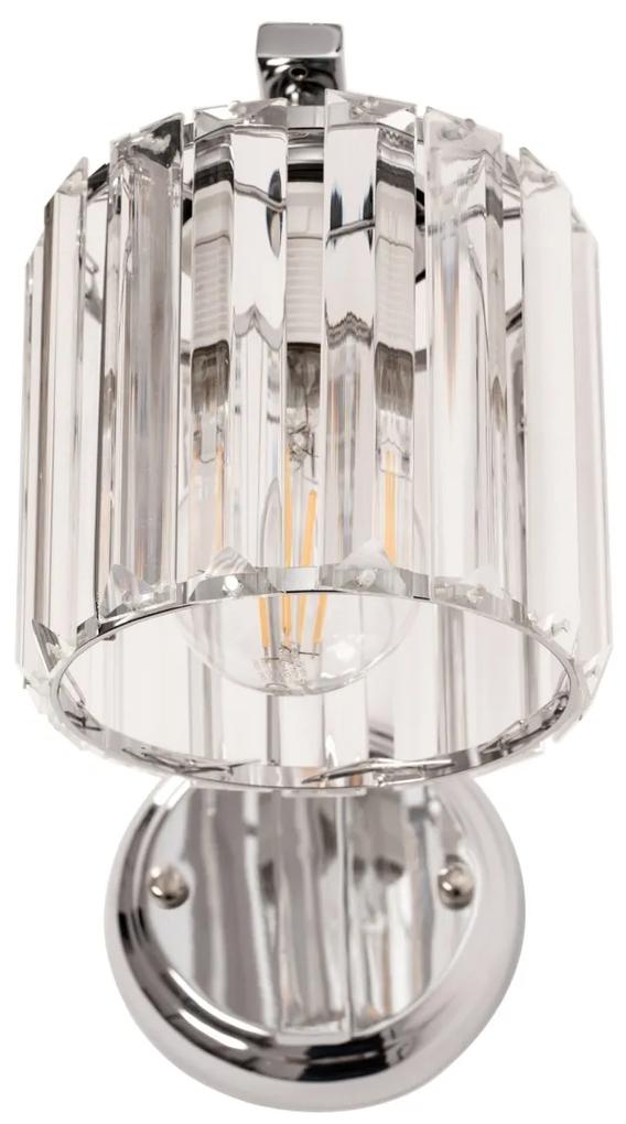 Nástenná lampa Bodil APP509-1W chróm/kryštál