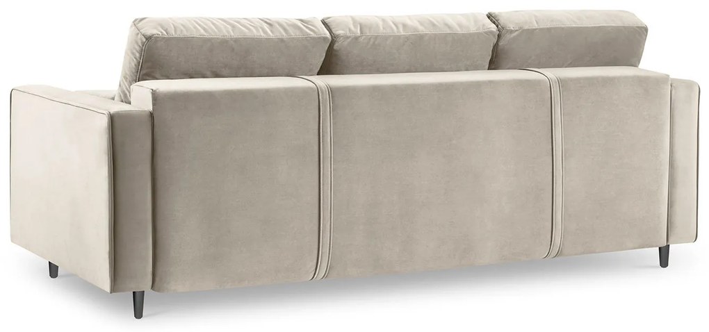 Rozkladacia zamatová pohovka s úložným priestorom Romeo 225 × 100 × 96 cm