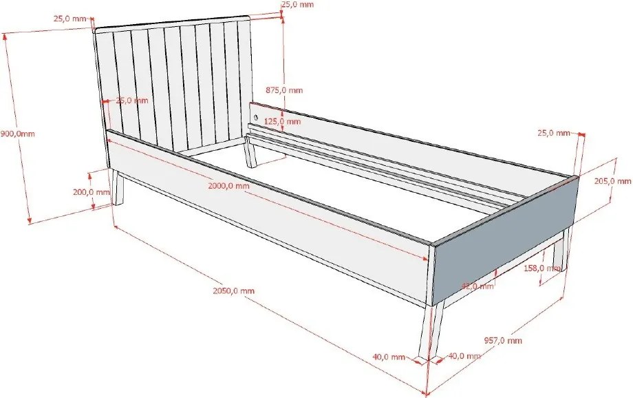 Béžová detská posteľ z borovicového dreva bez roštu 90x200 cm Sezane – Vipack