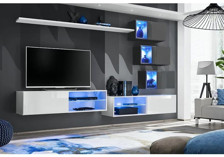 Obývacia Stena Switch Xxiv Biely/Grafit