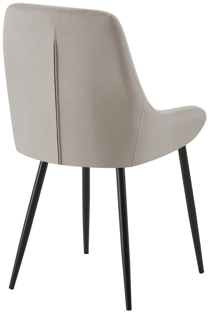 Jedálenská stolička Elmira - zamat, čierny rám - Sivá