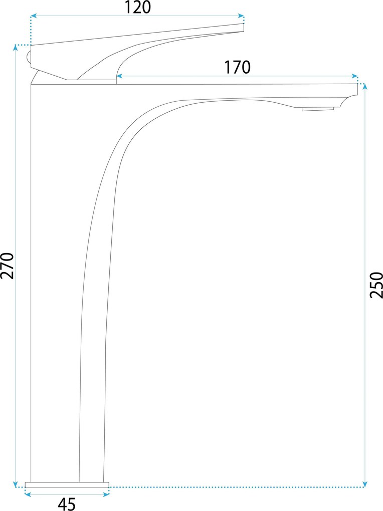 Rea Joe Premium, vysoká umývadlová batéria h-285, grafitová, REA-B8949