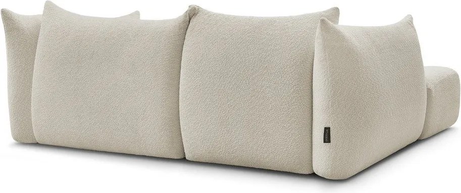 Béžová rohová pohovka z textílie buklé (ľavý roh/s leňoškou) Azra – Bobochic Paris