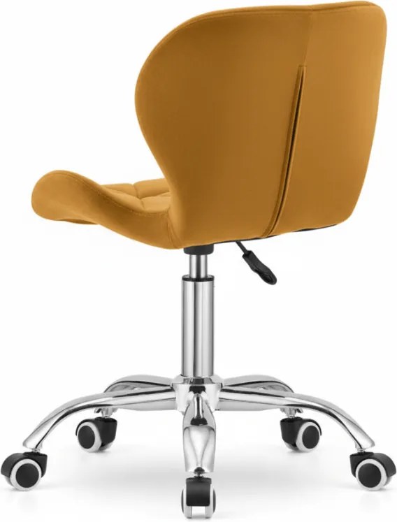 Horčicové kancelárske kreslo AVOLA VELVET