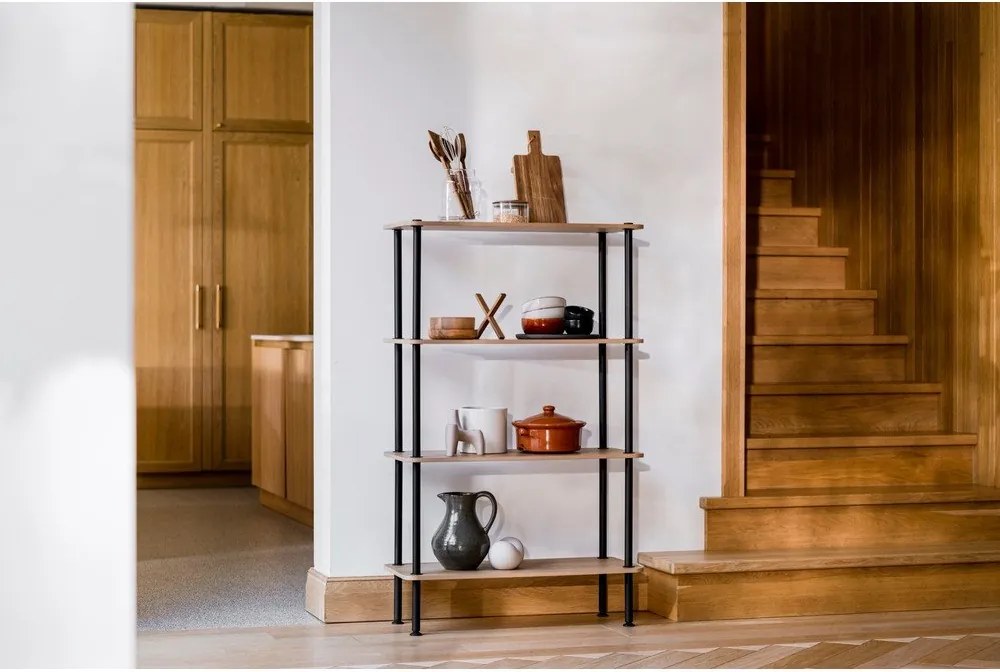 Modrý regál v dekore duba 80x127x35 cm Teidi – noo.ma