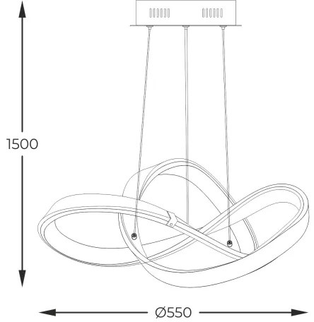 Zuma Line MD9717-1-3BCD - LED Luster na lanku INDIGO LED/44W/230V čierna