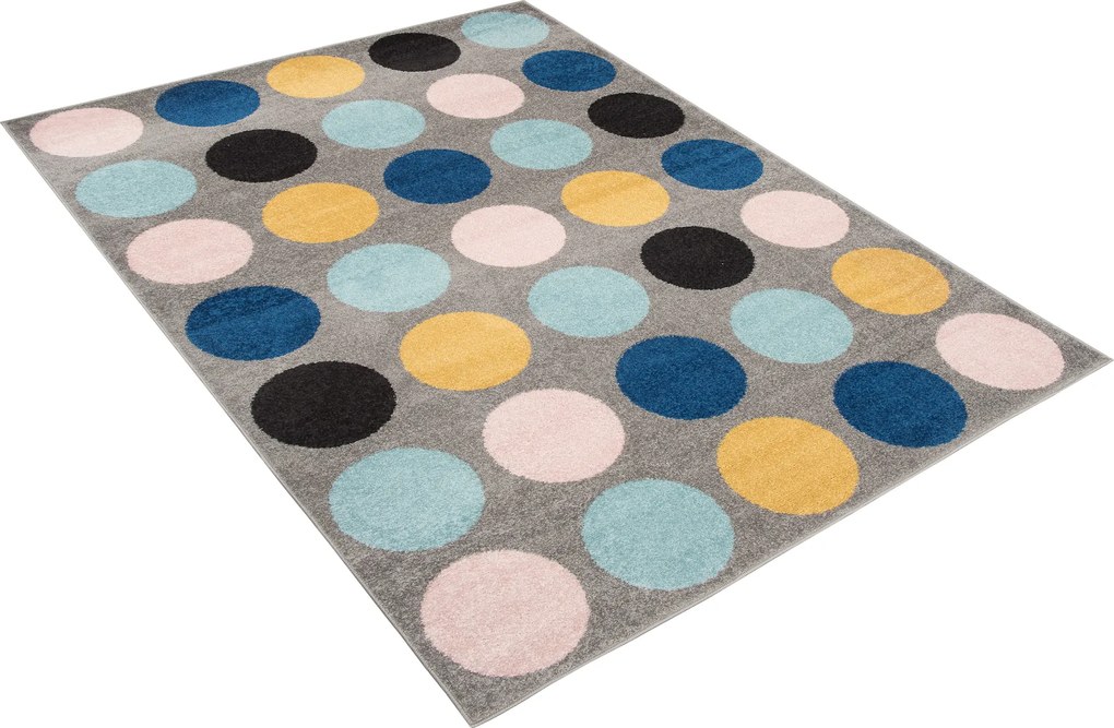 TA Koberec C937C TMAVO_ŠEDÁ/RUŽOVÁ AZÚROVÁ Rozmer: 140x190 cm