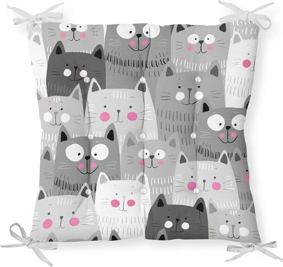 Sedák na stoličku Minimalist Cushion Covers Gray Cats, 40 x 40 cm