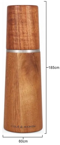 Cole&Mason - Sada mlynčekov na soľ a korenie MARLOW akácia 2 ks 18,5 cm