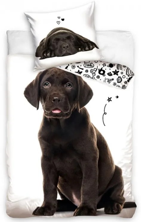 Bavlnené obliečky Šteniatko Hnedý Labrador 140x200/70x90 cm