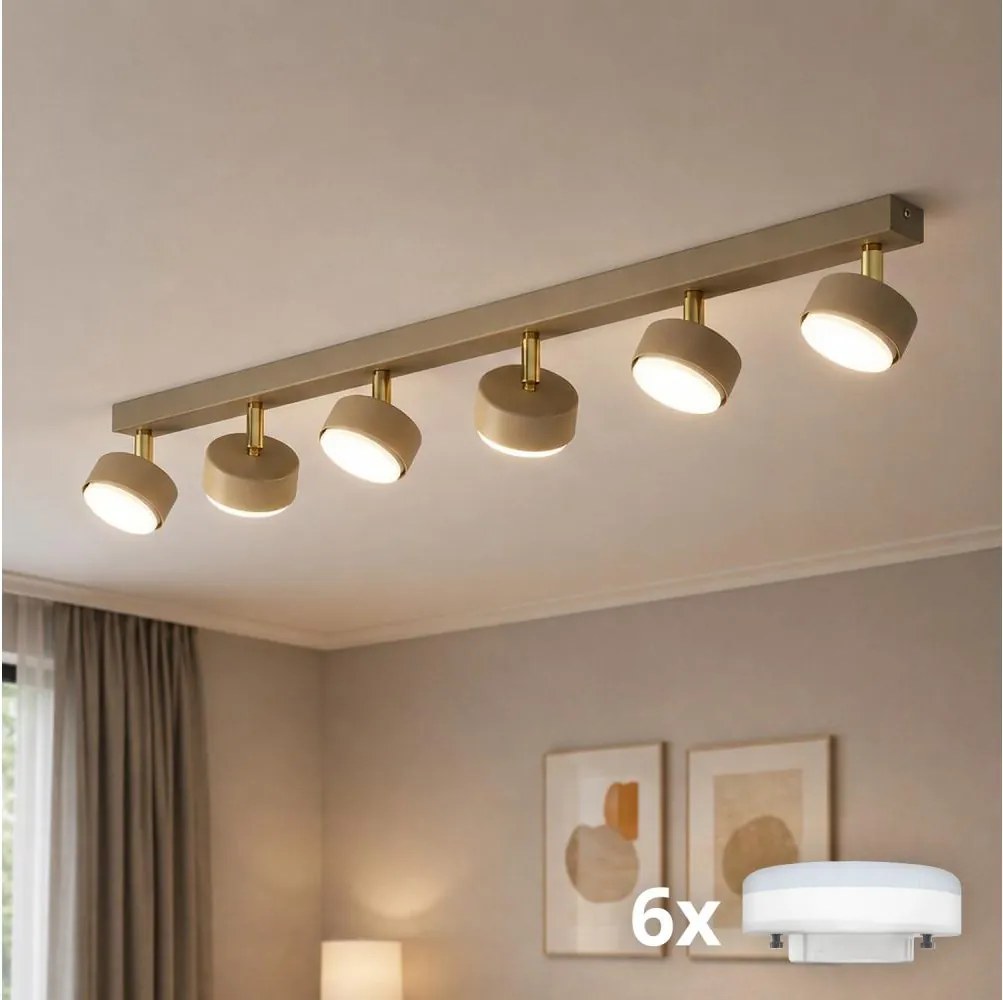 Brilagi - LED RGB stmievateľné bodové svietidlo MONO 6xGX53/14W/230V Wi-Fi Tuya béžová/zlatá