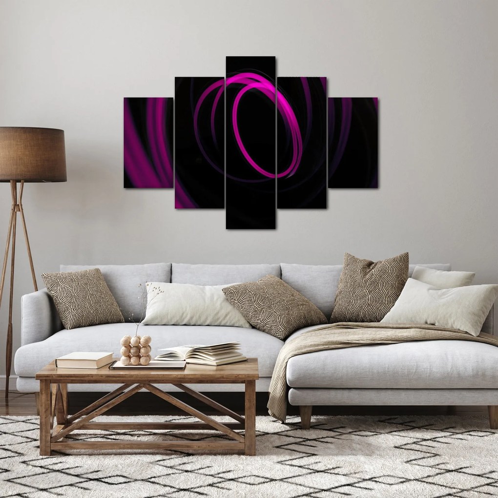 Obraz - fialové čiary (150x105 cm)