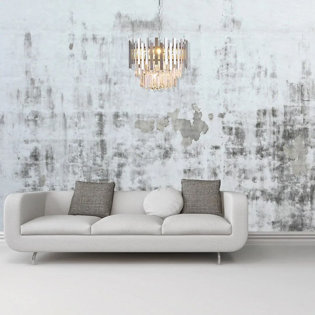 EUlight Luster Aspen, 1x krištáľové/chrómové kovové tienidlo, (fi 45cm), ch