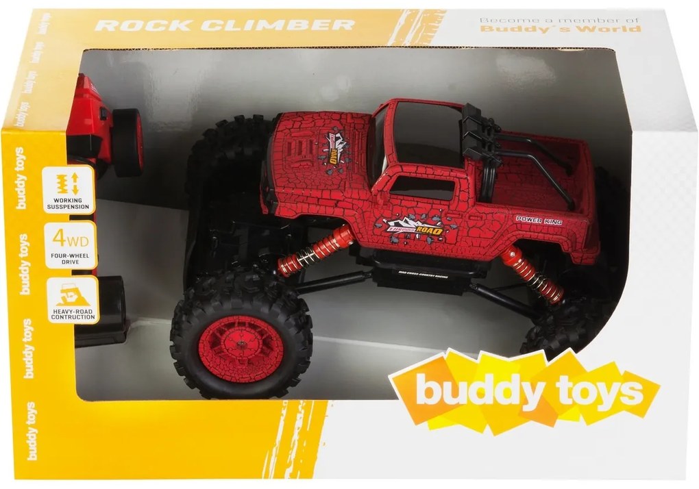 Buddy Toys BRC 14.614 Auto na diaľkové ovládanie RC Rock Climber, červená