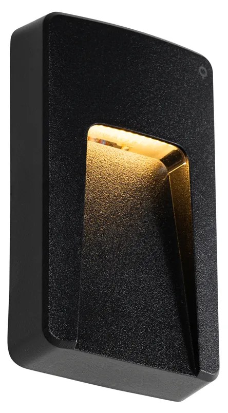 Sada 2 čiernych obdĺžnikových vonkajších nástenných svietidiel vrátane LED IP65 - Gem