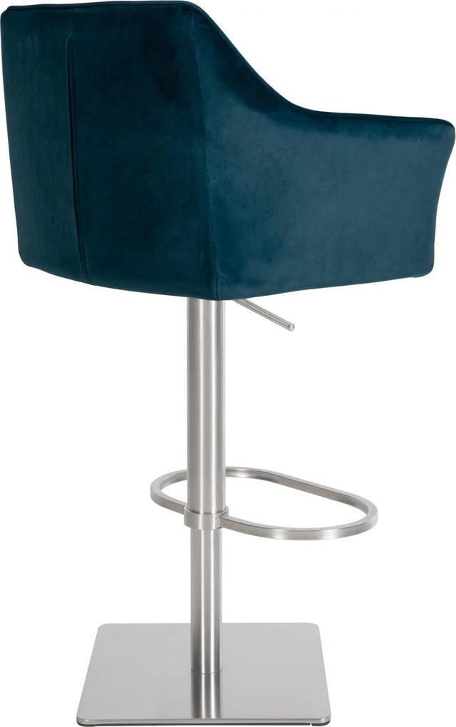 Barová stolička Damaso E - zamat, nerez rám - Zelená