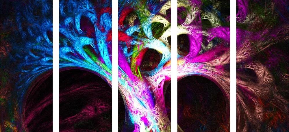 5-dielny obraz tajomný abstraktný strom - 200x100