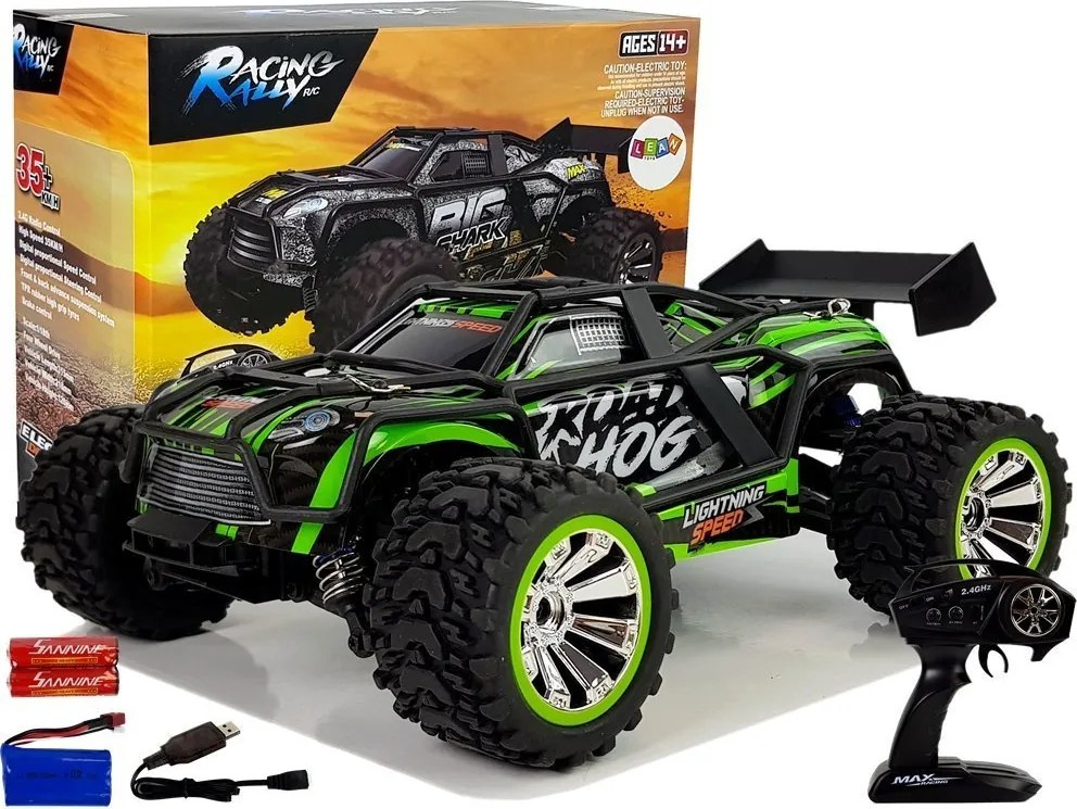 LEAN Toys Off-Road diaľkovo ovládaný zelený 2.4G 1:18 35 km/h ovládanie rýchlosti