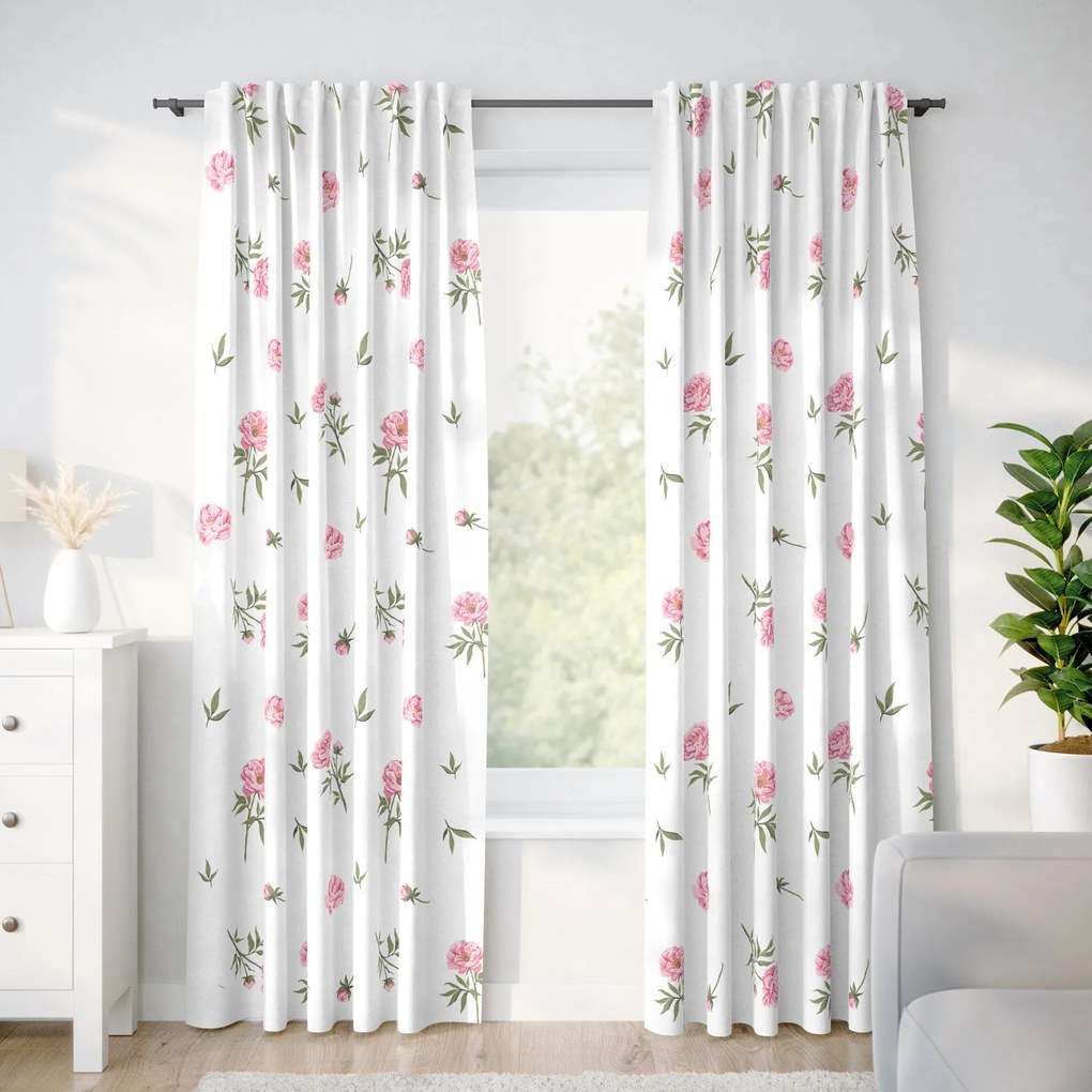 Goldea bavlnený záves - pivonky 280x150 cm