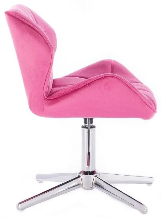 LuxuryForm DESIGN Stolička MILANO VELUR na striebornom kríži - ružová