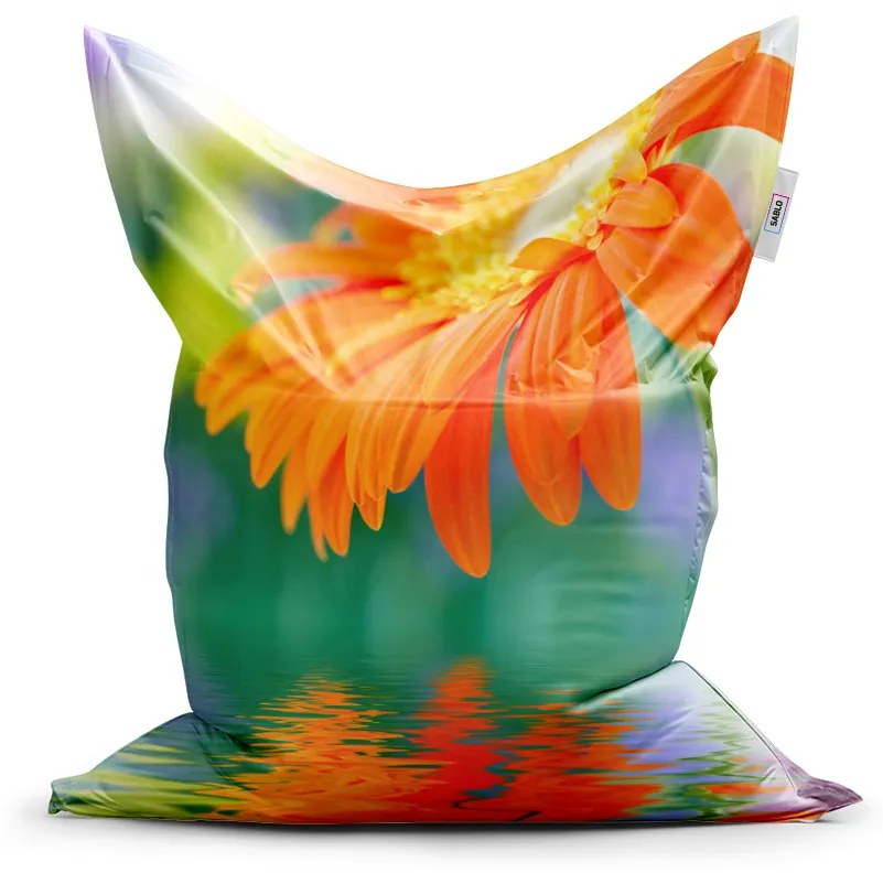 Sablio Sedací vak Oranžová gerbera - 150x100 cm