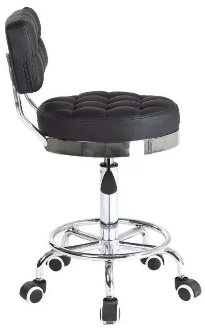 LuxuryForm DESIGN Stolička LEON na striebornej základni s kolieskami - čierna