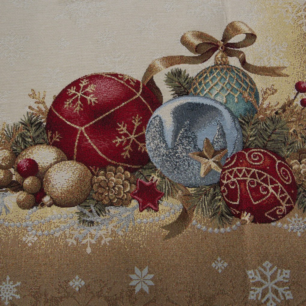 VIANOČNÝ GOBELÍNOVÝ OBRUS NA STÔL MERRY2 140X180 CM VZOROVANÁ