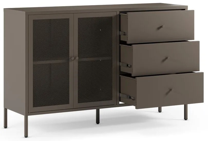 Sivá kovová komoda 140x90x40 cm Fayna – Marckeric