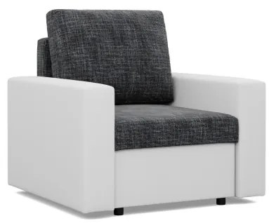 Kreslo LUNA tmavosivé / biele