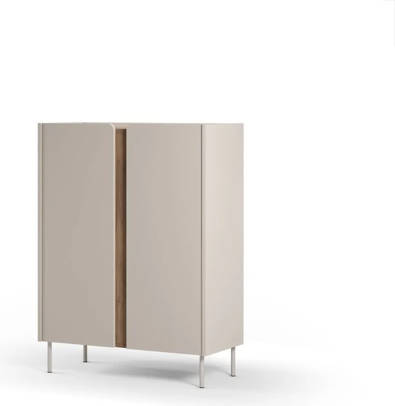 Skrinka v dekore duba v krémovo-prírodnej farbe 90x120x40 cm Lucile – Marckeric