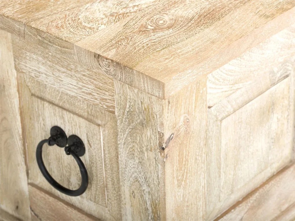 furniture-nabytek.cz - Masívna truhlica Patina z mangového dreva, lakovaná, prírodná farba – 80×45×50 cm