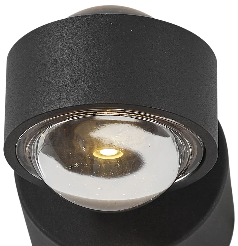 Dizajnové nástenné svietidlo čierne vrátane LED IP44 - Lens