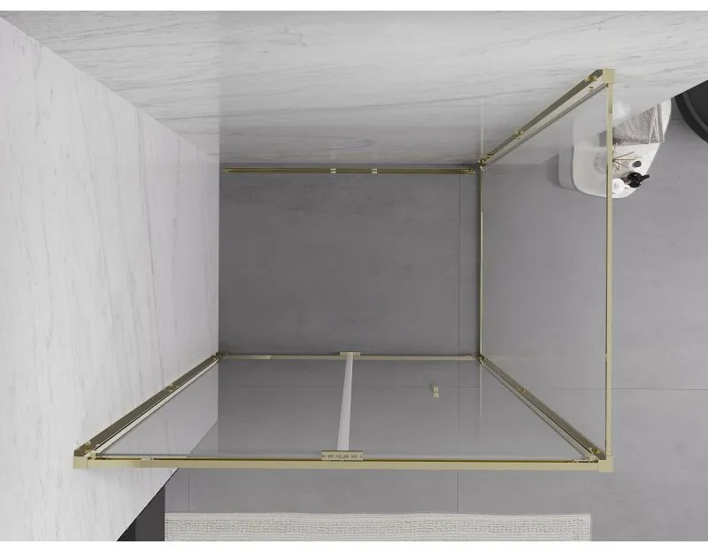 Mexen Exo, skladací sprchový kút 100 x 75 cm, číre sklo, zlatá, 816-100-075-50-00