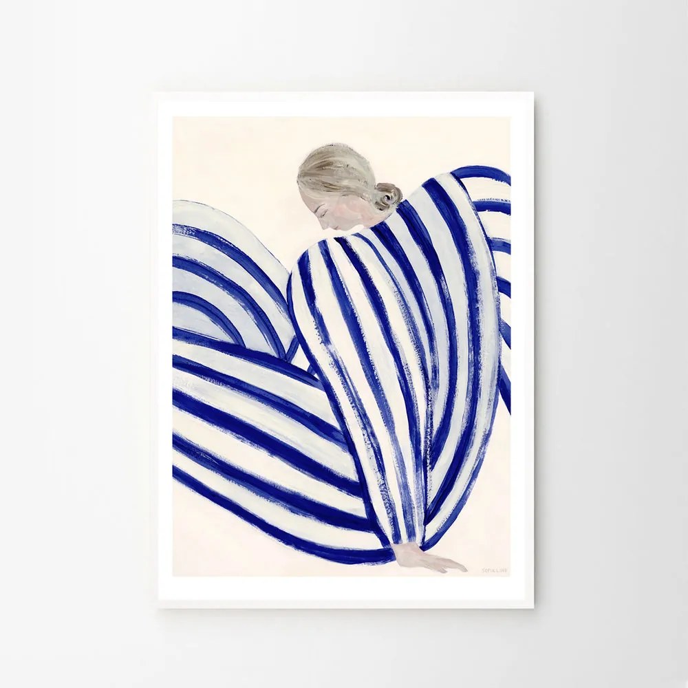 The Poster Club Plagát Blue Stripe At Concorde by Sofia Lind 50x70 cm