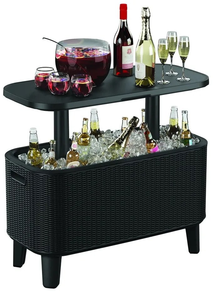 Plastový záhradný stolík so zásobníkom na ľad 83.5x40 cm Bevy – Keter