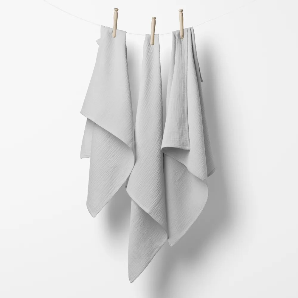 Biante Mušelínová plienka/dečka Nature MSN-057 Bledo sivá - ZVÝHODNENÁ SADA 3 KS 120x120 cm - Sada 3 ks