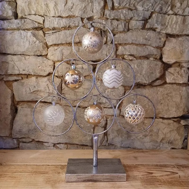 DECOLED Plastové ozdoby, d. 6 cm, 16 ks, svetlé