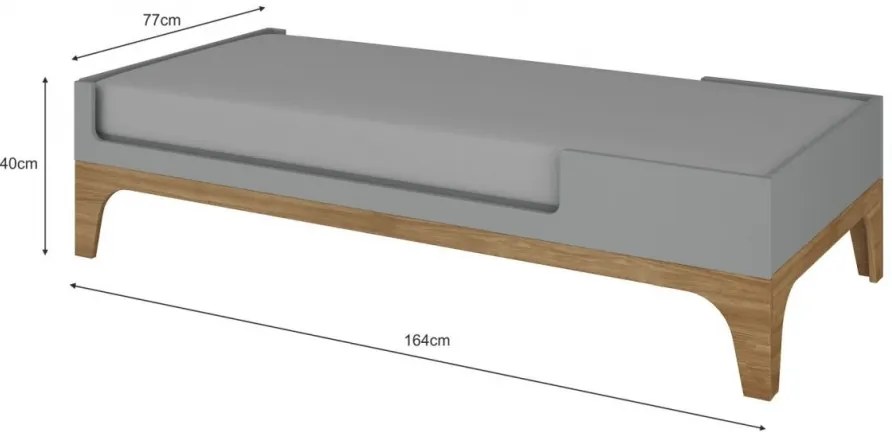 Viacfunkčná detská postieľka UP! 70x120 grey