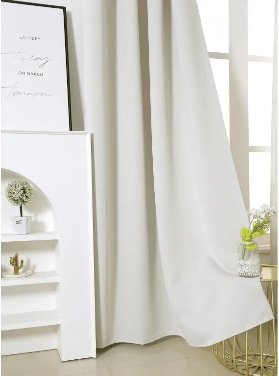 Bielo-krémový záves OXFORD 140x250 cm Zavesenie: Riasiaca páska