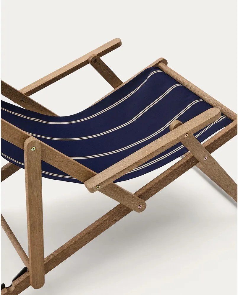 Modré drevené záhradné ležadlo Vilara – Kave Home