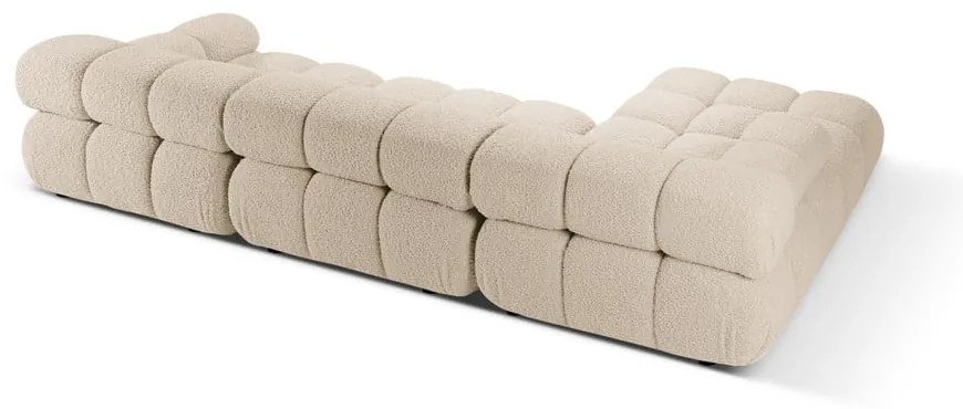 Béžová modulárna rohová pohovka z textílie bouclé (ľavý roh) Bellis – Micadoni Home