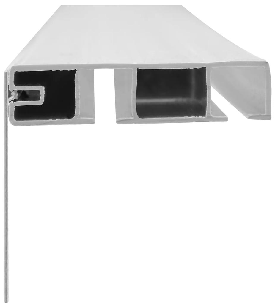 Dekodum PVC stropná lišta s krytom dvojitá biela Dĺžka koľajnice (cm): 400, Typ prichytenia: Žabky