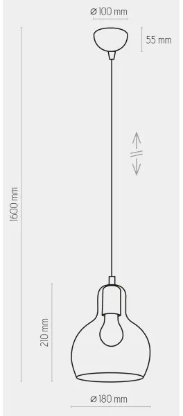 Luster na lanku MANGO 1xE27/60W/230V