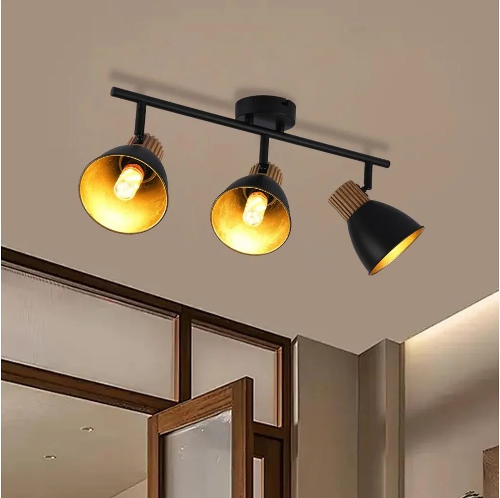 Brilagi - Bodové svietidlo ODENSE 3xE14/10W/230V drevo/čierna